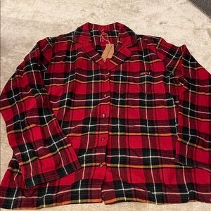 Skims Flannel sleep set. Size Medium.  100% Cotton.  Brick Holiday Plaid